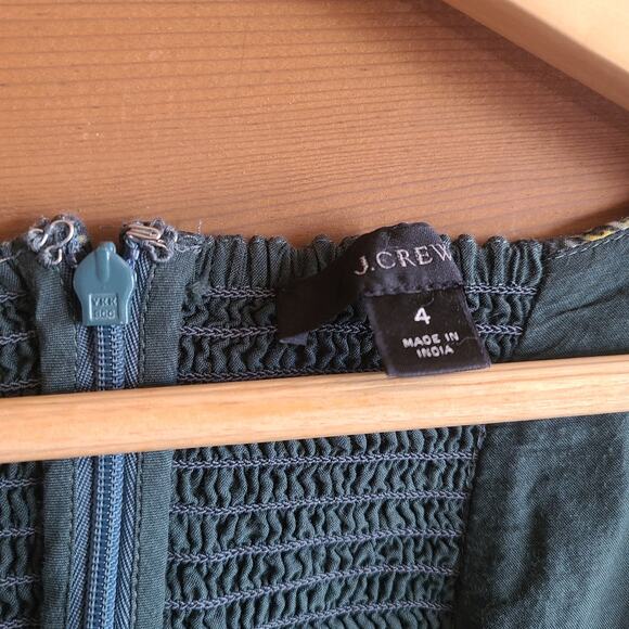 J. Crew Mini Dress Vintage Vines Sweetheart Cottage Garden 4 Boho Green Floral - Picture 3 of 9